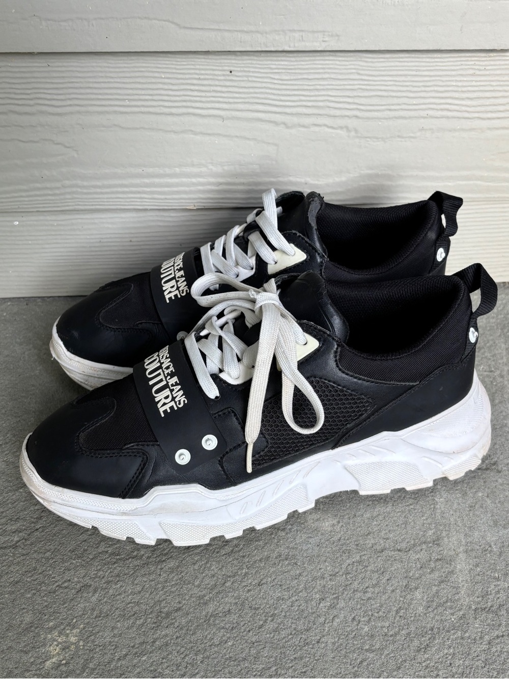 Versace Black White Runners Sneakers